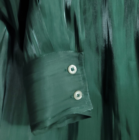 Anthropologie Silky Iridescent Buttondown Shirt Size Extra Large - Picture 8 of 14